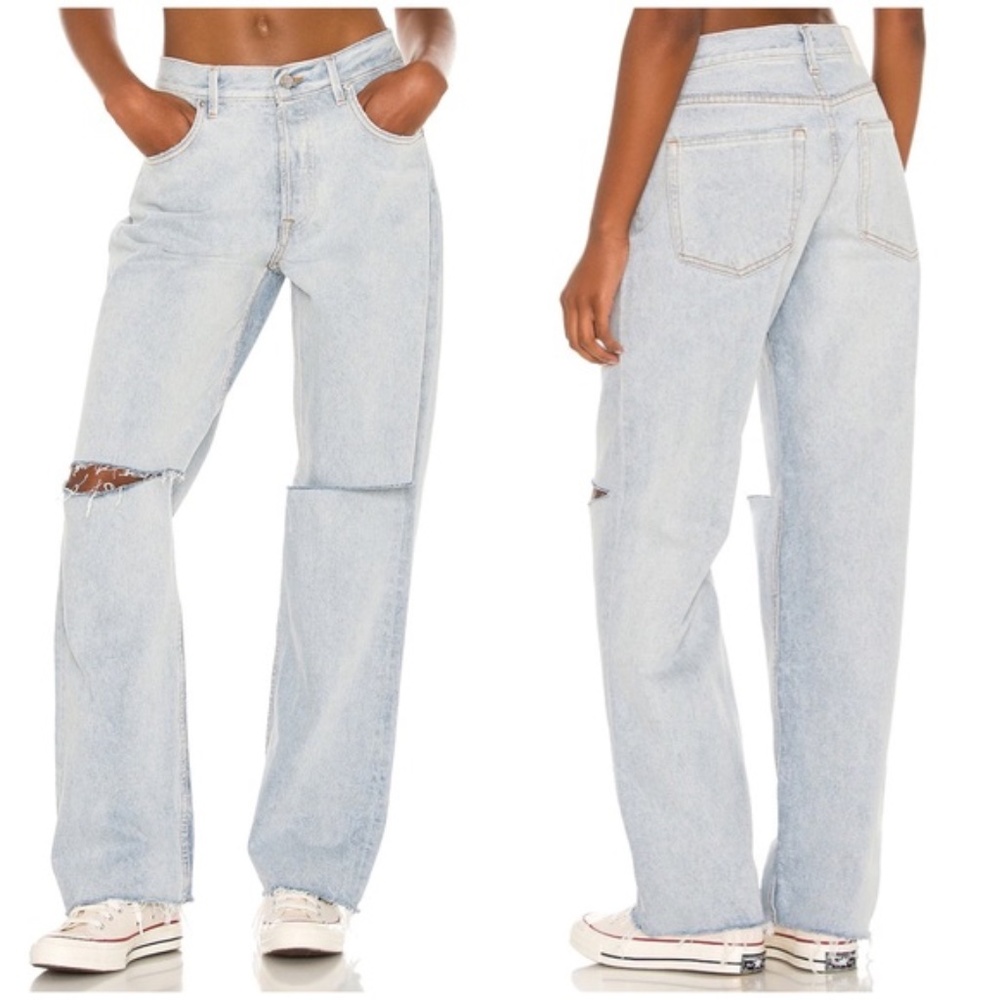 GRLFRND Bella Low Rise Boyfriend Jeans Distressed Echo Park Light Wash  NWT
